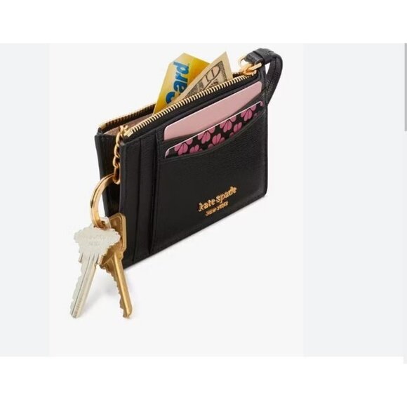 Kate Spade NY Morgan saffiano leather women's cardcase carholder wallet -BLACK - Picture 11 of 11